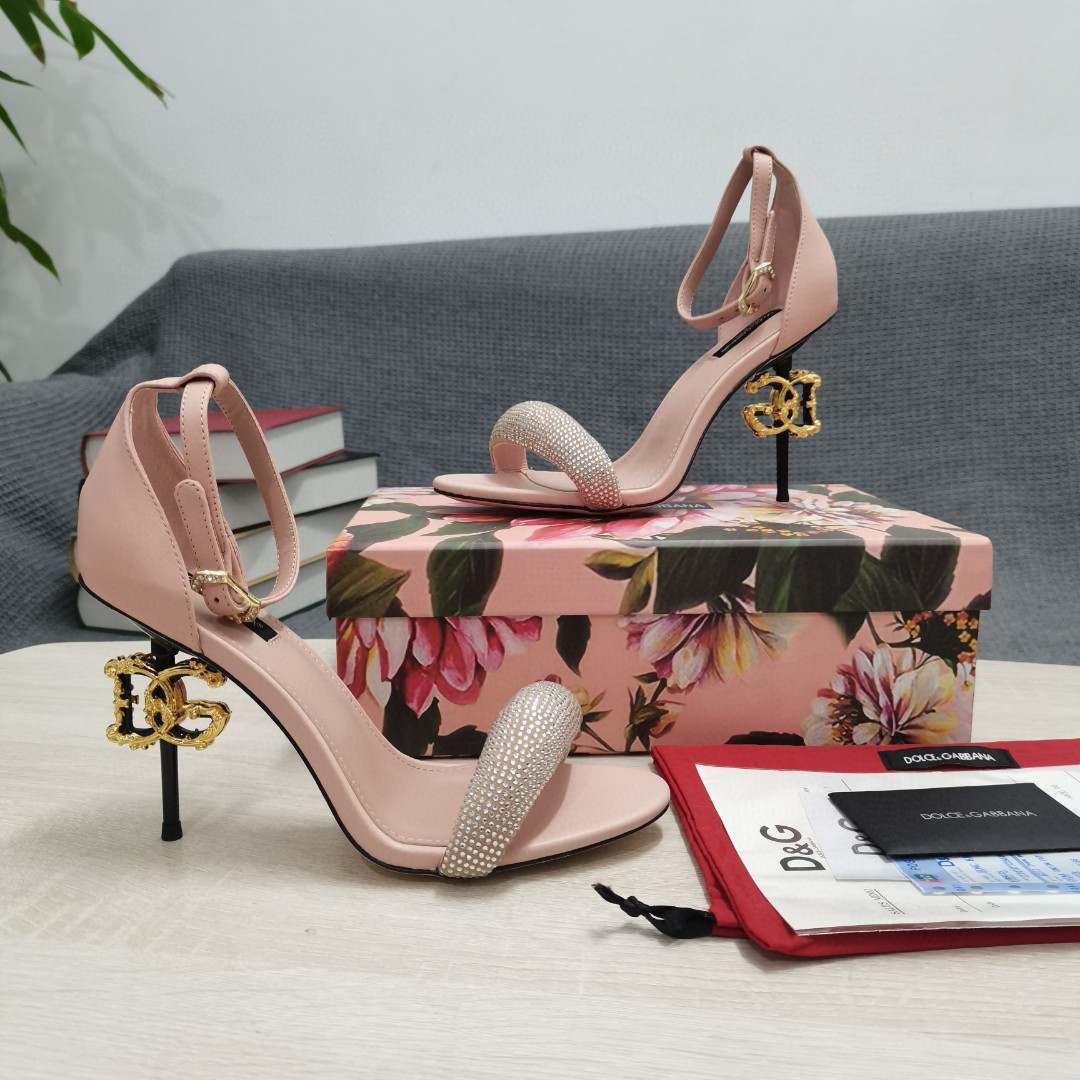 Dolce & Gabbana Patent Sandals With Satin Pink For Women DG Shoes