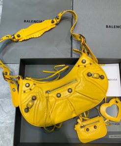 BALENCIAGA Le Cagole XS Shoulder Bag In Yellow, For Women, Women’s Bags 13in/33cm