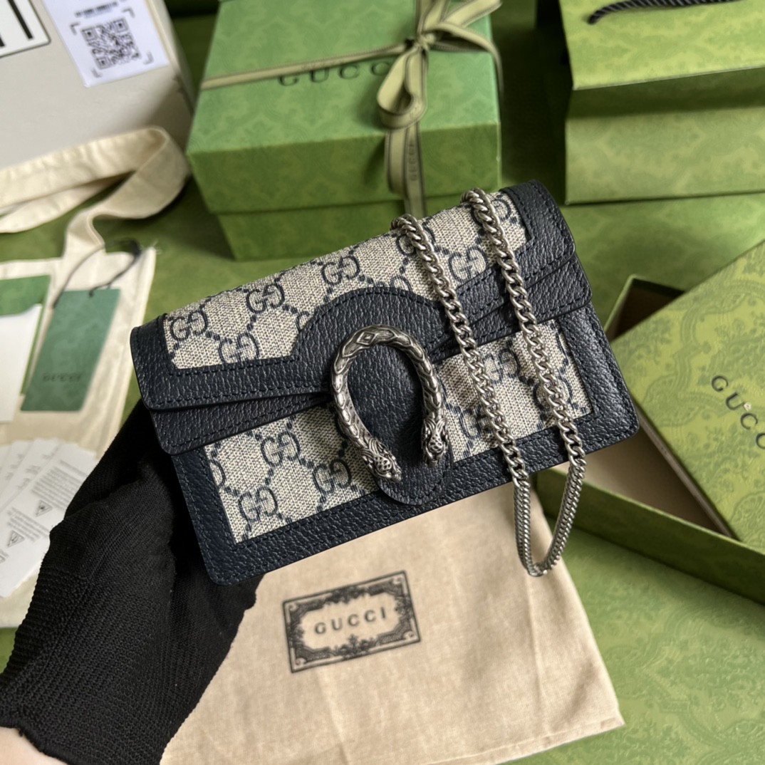 Dionysus Gucci Super Mini Bag Beige And Blue Gucci Supreme Canvas For Women 6.5in/17cm 476432 UN3BN 1274