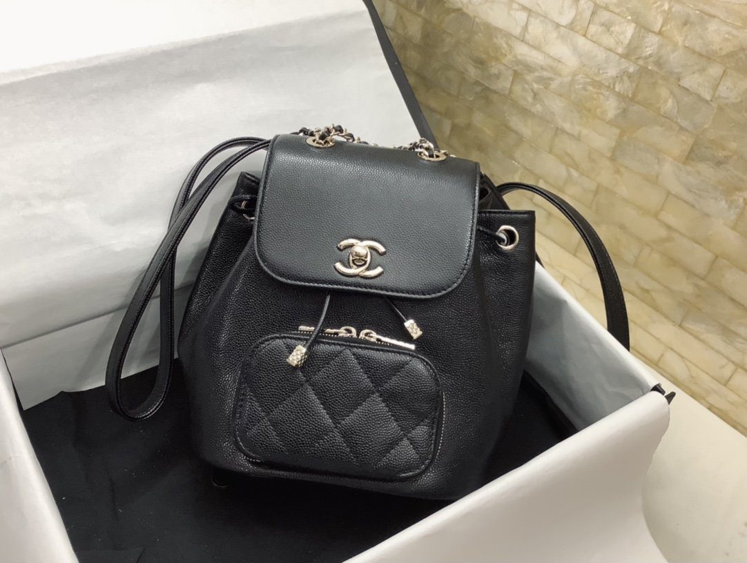 Chanel Small Affinity Backpack Black For Women, Women’s Bags 9.8in/25cm