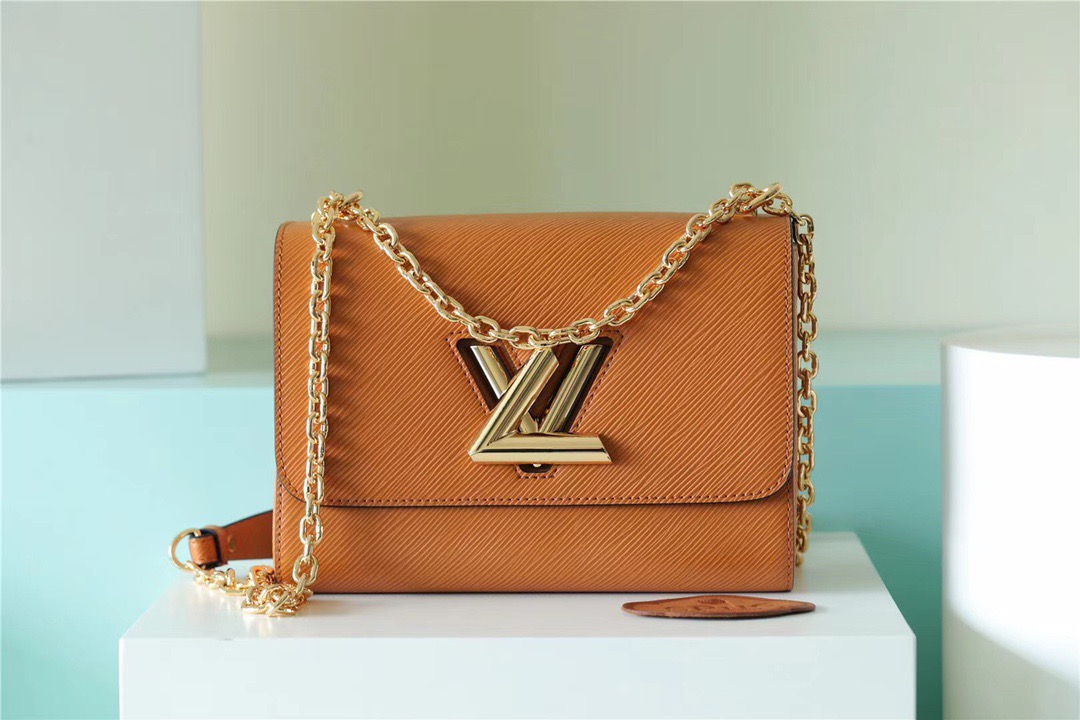 Louis Vuitton Twist MM Epi Gold Miel Brown For Women, Women’s Bags, Shoulder And Crossbody Bags 9.1in/23cm LV M59686
