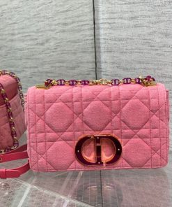 Christian Dior Medium Dior Caro Bag Pink, For Women, Women’s Handbags 25.5cm/10in CD M9242WTJF_M929