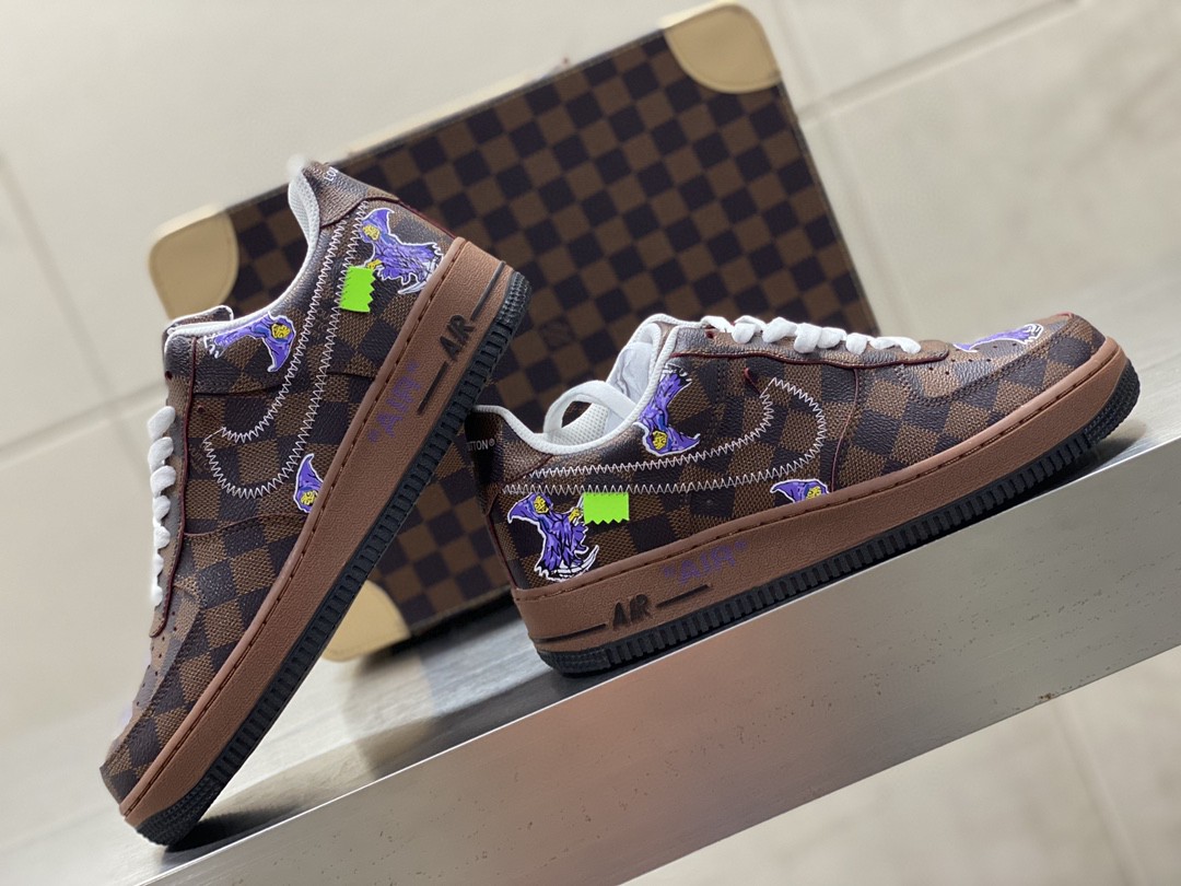 Nike Air Force 1 x Louis Vuitton Brown For Men 