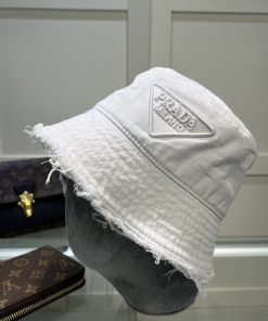 Prada Drill Bucket Hat White Prada Hat 1HC137_2FMB_F0009
