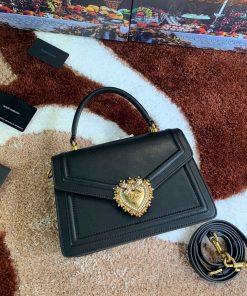 Dolce & Gabbana Medium Devotion Bag Black For Women 9.4in/24cm DG
