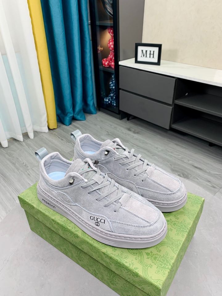 Gucci Men’s Logo GUCCI Sneakers With Posedon Gray For Men