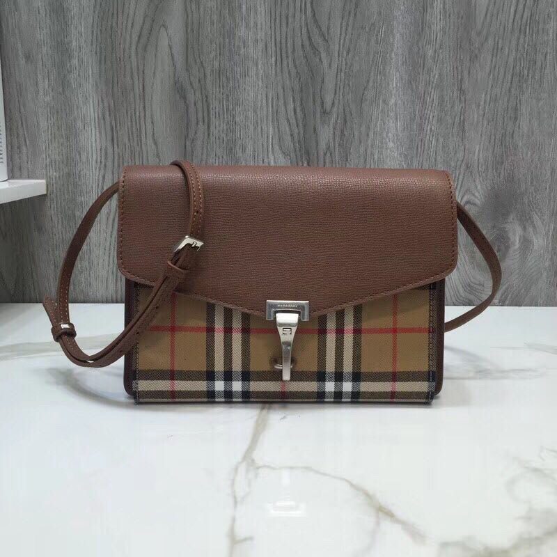 Burberry Small Vintage Check And Crossbody Bag Brown For Women, Women’s Bags 9in/24cm