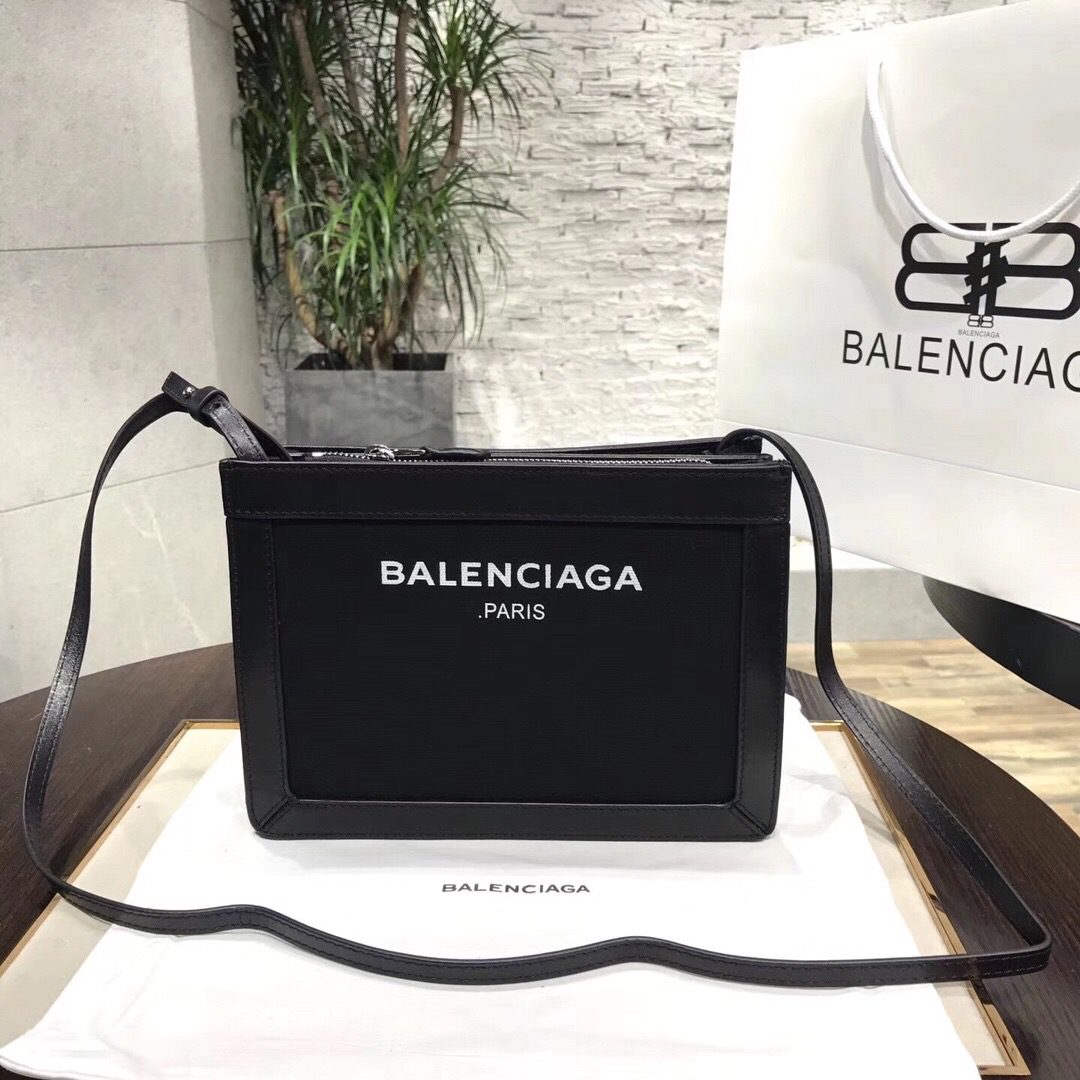 Balenciaga Satin Crossbody Shoulder Bag In Black, For Women, Women’s Bags 10.2in/26cm