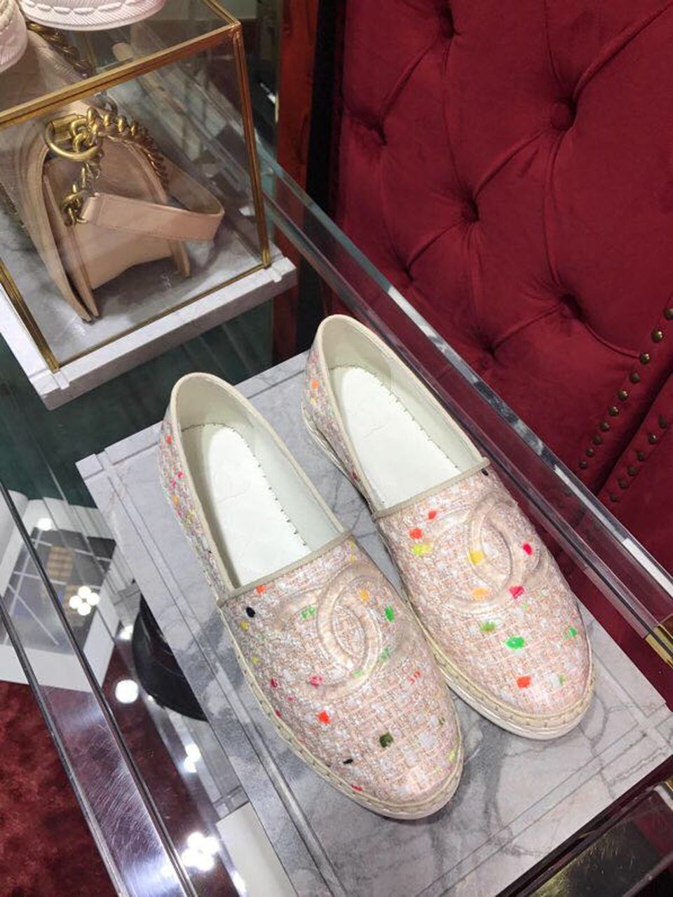 Chanel Espadrilles Pink Sherbert For Women, Women’s Shoes