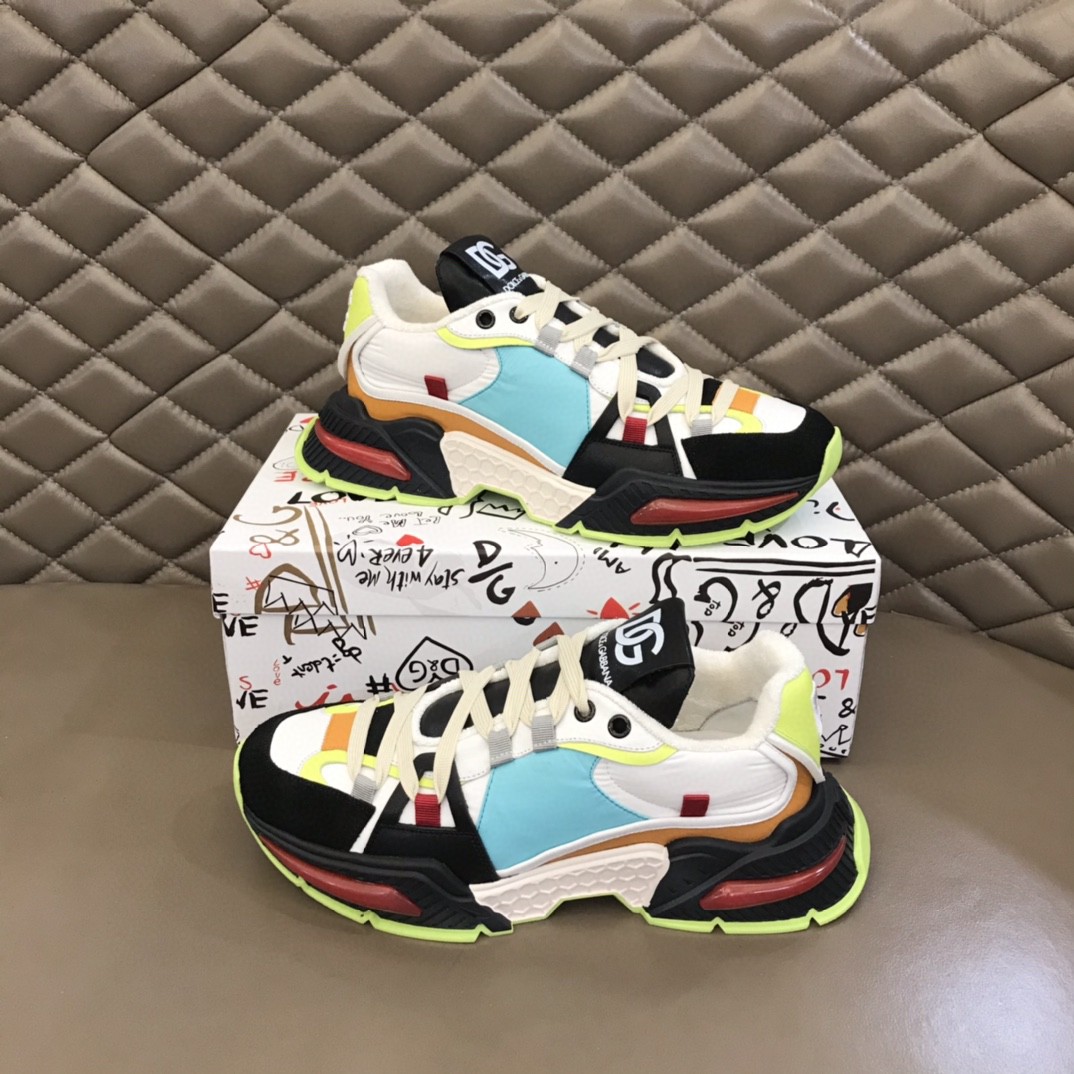 Dolce & Gabbana Mixed-Material Airmaster Sneakers Multicolor For Men DG Shoes