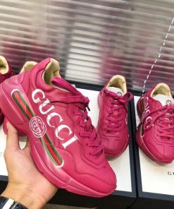 Gucci Women’s Rhyton Gucci Logo Sneaker Pink For Women GG