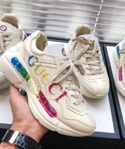 Gucci Women’s Rhyton Gucci Logo Sneaker White For Women GG