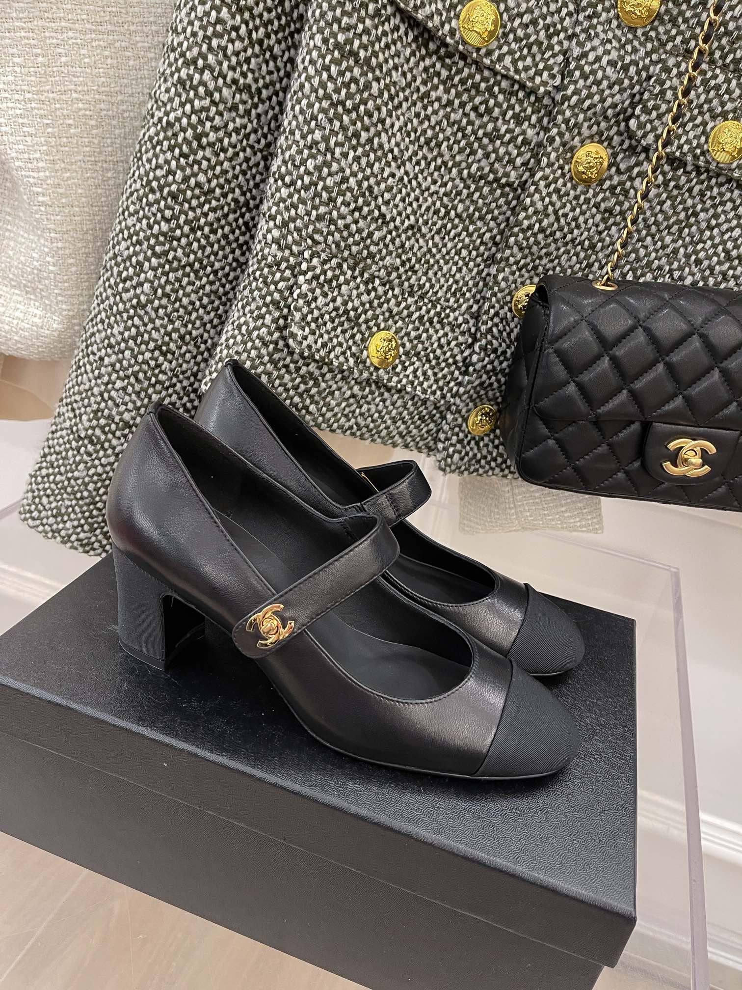 Chanel Open Shoes Black For Women, Women’s Shoes 2.5in/6.4cm G39110