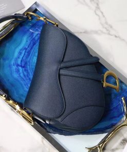 Christian Dior Saddle Shoulder Bag Blue For Women 7in/17cm CD