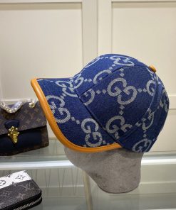 GUCCI Canvas Baseball Cap Blue