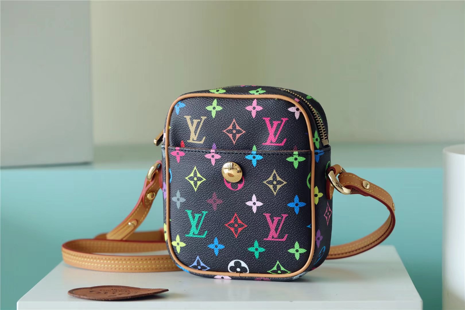 Louis Vuitton Rift Bag Monogram Multicolore Canvas Black For Women, Women’s Handbags, Shoulder And crossbody Bags 5.7in/13.5cm LV