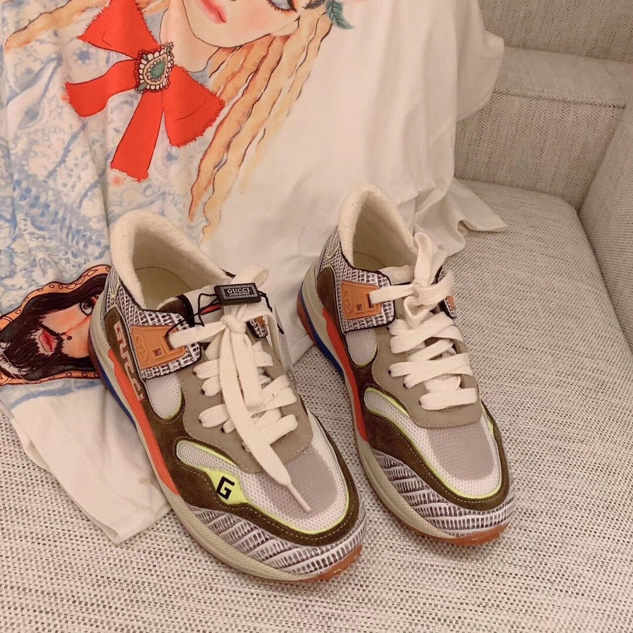 Gucci Ultrapace Sneakers Green For Women GG