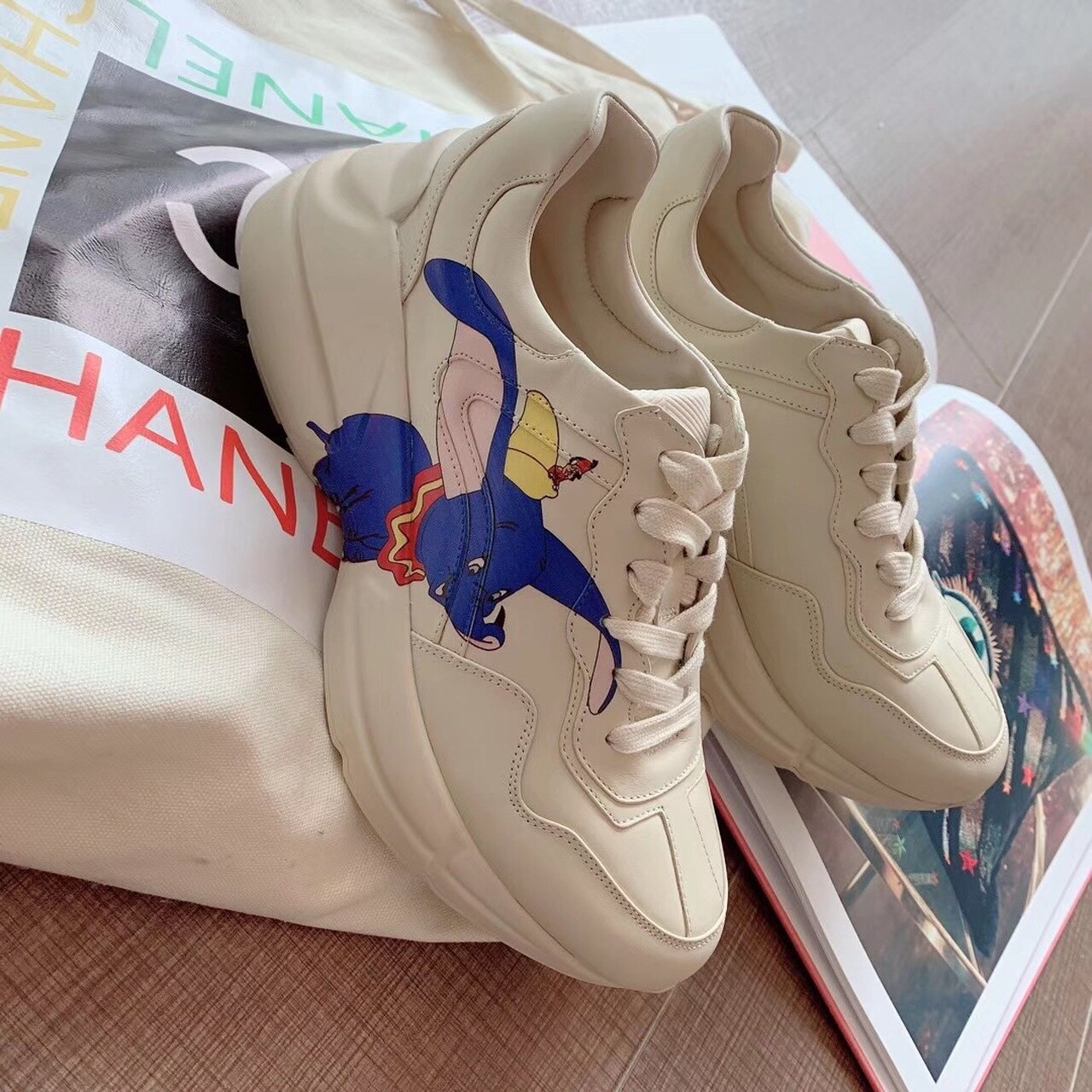 Gucci Women’s Rhyton Dumbo Sneaker White For Women GG
