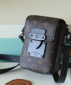 Louis Vuitton S-Lock Vertical Wearable Wallet Monogram Macassar Black For Men, Men’s Bags, Shoulder And Crossbody Bags 7.5in/19cm LV M81522