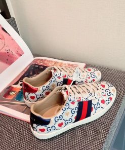 Gucci Women’s Ace Gucci Supreme Sneaker By Canvas Fabric White For Women