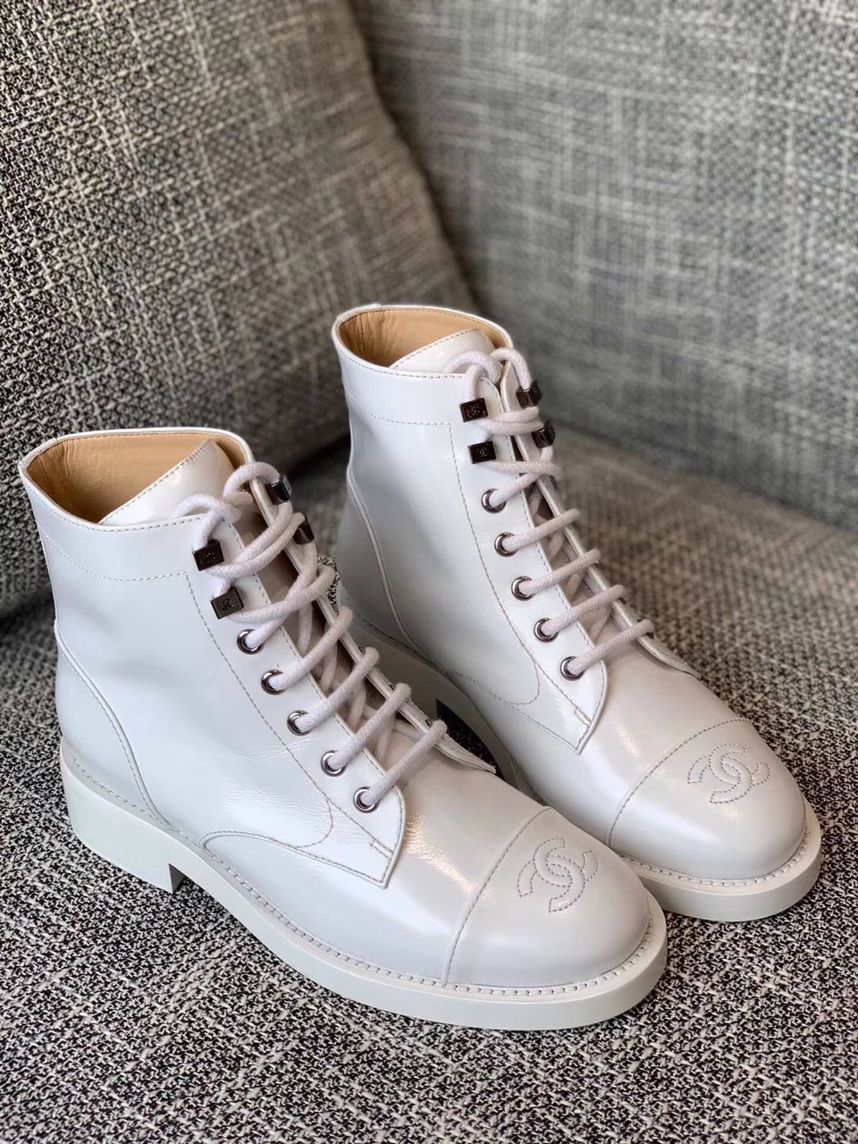 Chanel Lace-Ups White For Women, Women’s Shoes