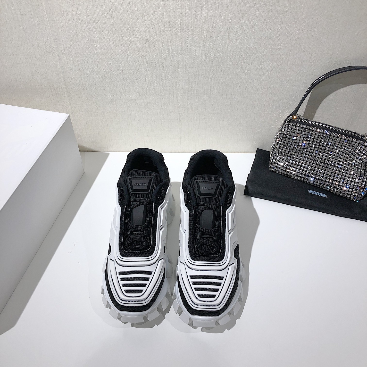 Prada Cloudbust Thunder Sneakers White/Black For Women 2.4in/60mm Prada