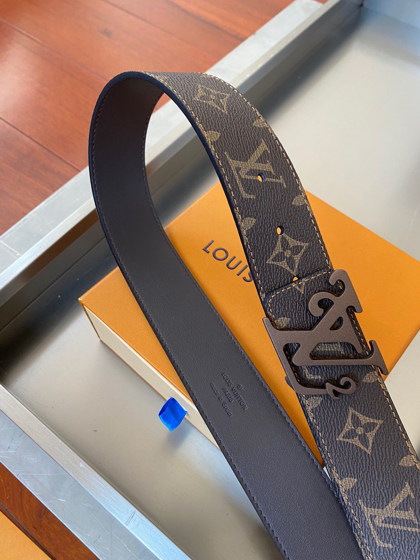 Louis Vuitton Initiales Reversible LV Belt Monogram with Brown Toned Hardware LV Women Belt