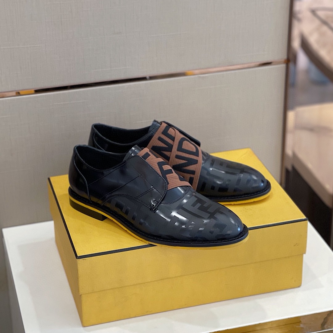 Fendi Force Domino Shoes Black/Brown For Men