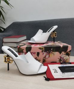 Dolce & Gabbana Lguana-Print Mules White For Women DG Shoes