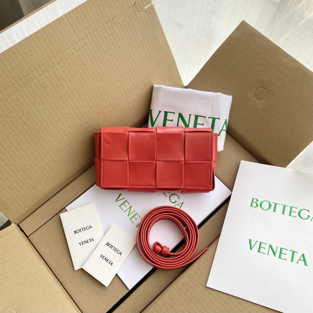 Bottega Veneta Candy Cassette Red, For Women, Women’s Bags 4.7in/12cm