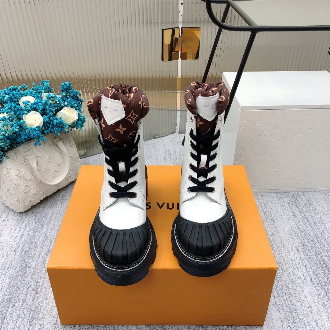 Louis Vuitton LV Beaubourg Ankle Boot White For Women LV