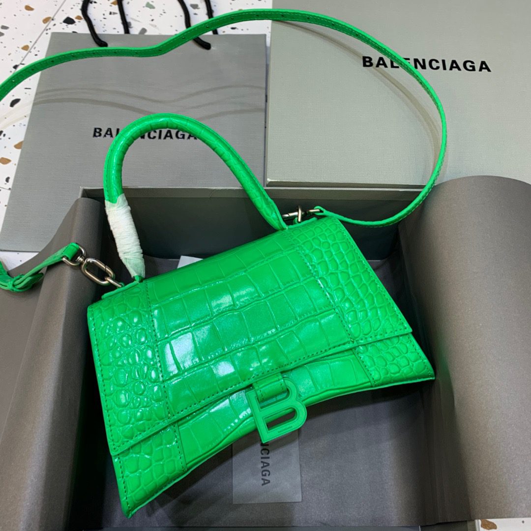 BALENCIAGA Hourglass Small Handbag In Bright Green, For Women, Women’s Bags 9in/23cm