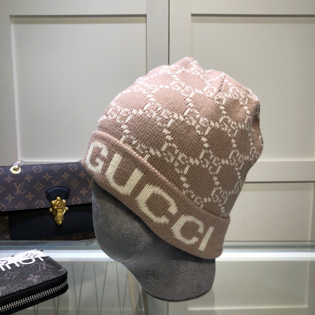 Gucci Beanie Cashmere In Brown