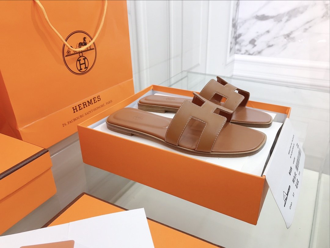 Hermes Oran Sandal Brown For Women H021056Z 03350