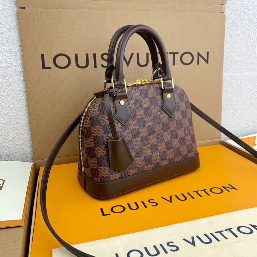 Louis Vuitton Alma BB Damier Ebene Canvas For Women, Women’s Handbags, Shoulder And Crossbody Bags 9.3in/23.5cm LV N41221