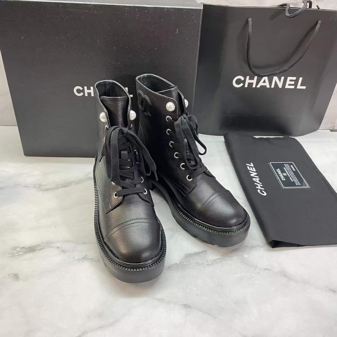Chanel Ankle Boots Black For Women, Women’s Shoes G36209