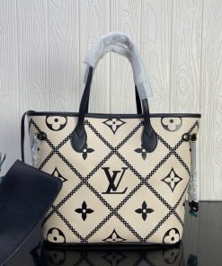 Louis Vuitton Neverfull MM Monogram Empreinte Beige For Women, Women’s Handbags, Tote Bags 12.2in/31cm LV M46039