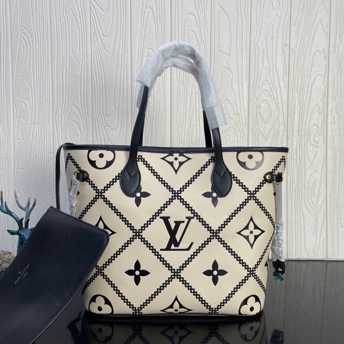 Louis Vuitton Neverfull MM Monogram Empreinte Beige For Women, Women’s Handbags, Tote Bags 12.2in/31cm LV M46039