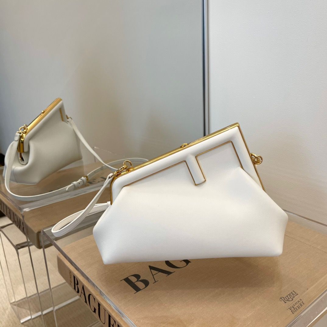 Fendi First Small White For Women, Women’s HandBags, Shoulder And Crossbody Bags 10.2in/26cm FF 8BP129ABVEF1C76