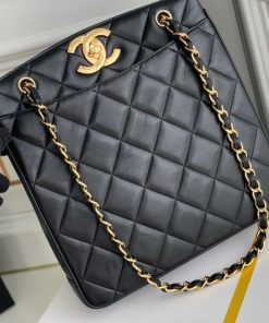 Chanel Maxi Shopping Bag Black For Women 11.8in/30cm