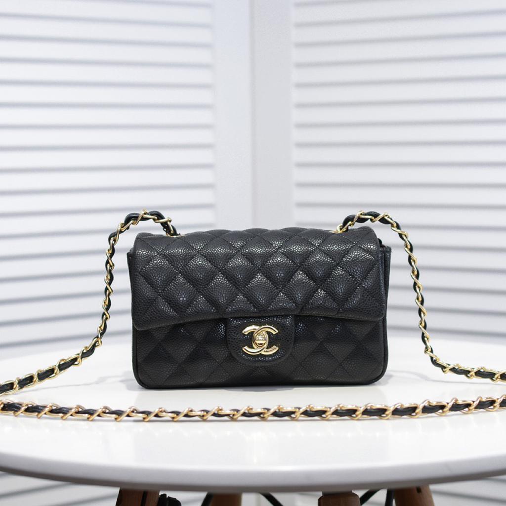 Chanel Mini Flap Bag Black For Women 7.8in/20cm A69900