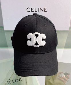 Celine Baseball Cap In Cotton Black