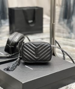 Yves Saint Laurent Lou Belt Bag Black In Matelassé Black Metal Hardware For Women 6.1in/15cm YSL 534817DV7081000