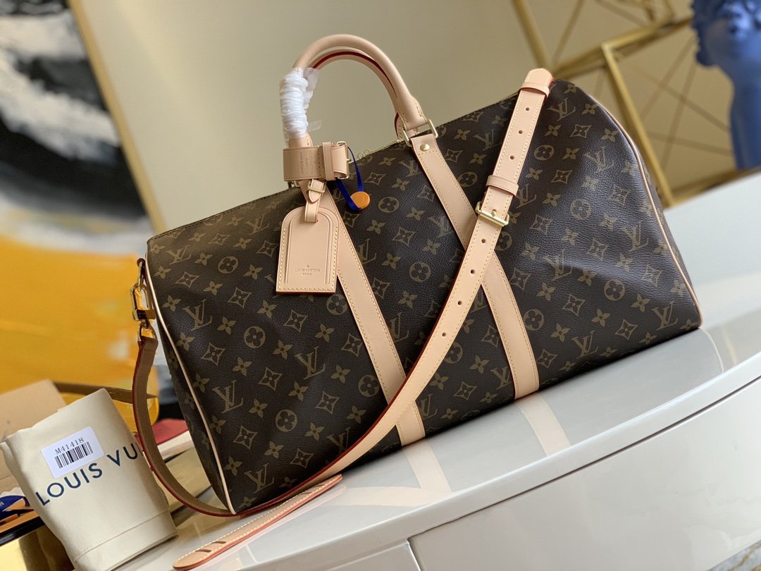 Louis Vuitton Keepall Bandouliere 45 Monogram Canvas For Women, Women’s Handbags, Travel Bags 17.7in/45cm LV M41418