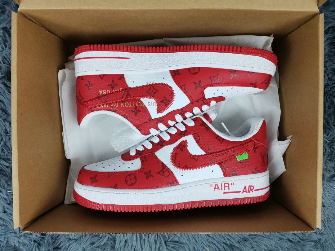  Nike Air Force 1 Low x Louis Vuitton Virgil Abloh ‘White Red’ For Men LD 0242