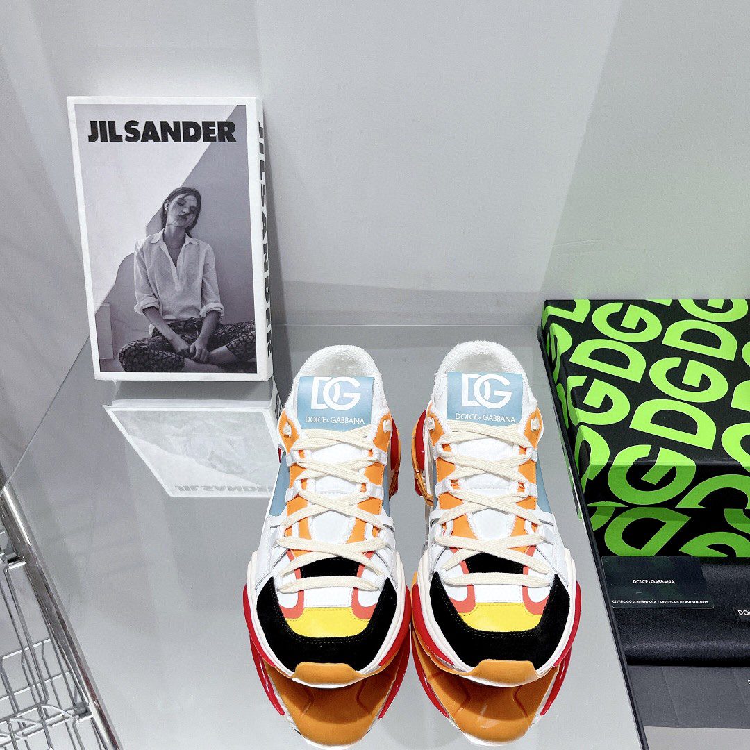 Dolce & Gabbana Mixed-Material Airmaster Sneakers Multicolor For Men DG Shoes