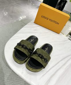 Louis Vuitton Jumbo Flatform Mule Green For Women LV