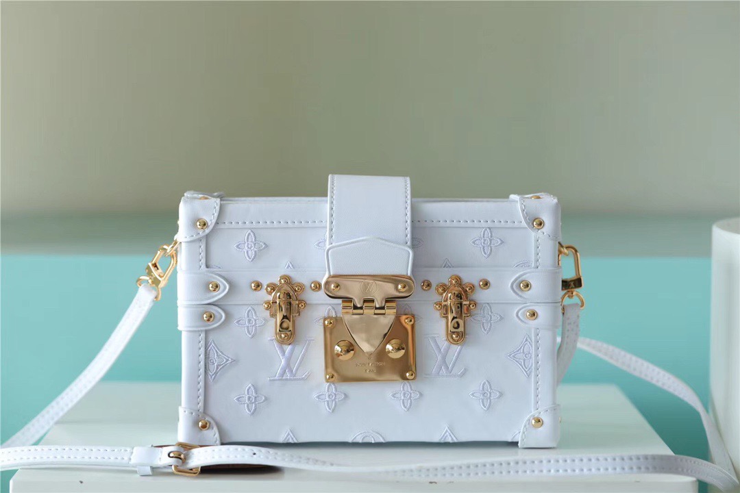 Louis Vuitton Petite Malle Monogram White For Women, Women’s Handbags, Shoulder And Crossbody Bags 7.9in/20cm LV M20847