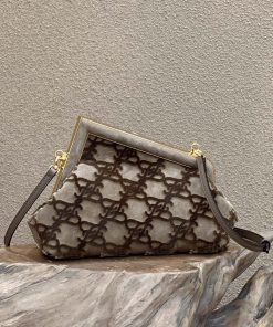 Fendi First Small Gray Bag For Woman 26cm/10in