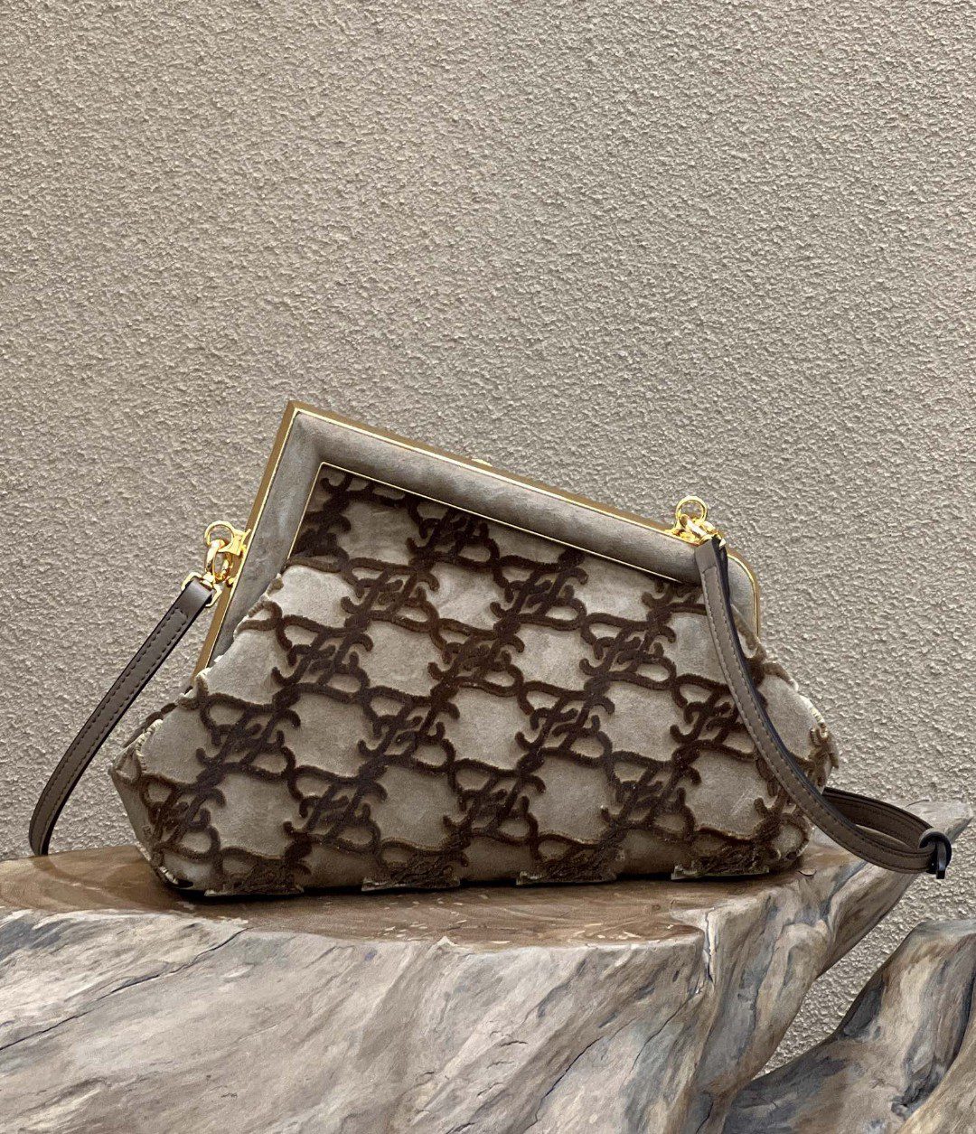 Fendi First Small Gray Bag For Woman 26cm/10in
